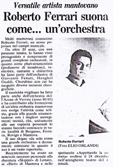 Roberto Ferrari in una recensione della Gazzetta di Mantova Roberto Ferrari in una recensione della Gazzetta di Mantova